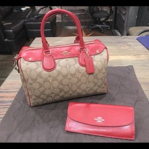 Coach signature satchel and wallet